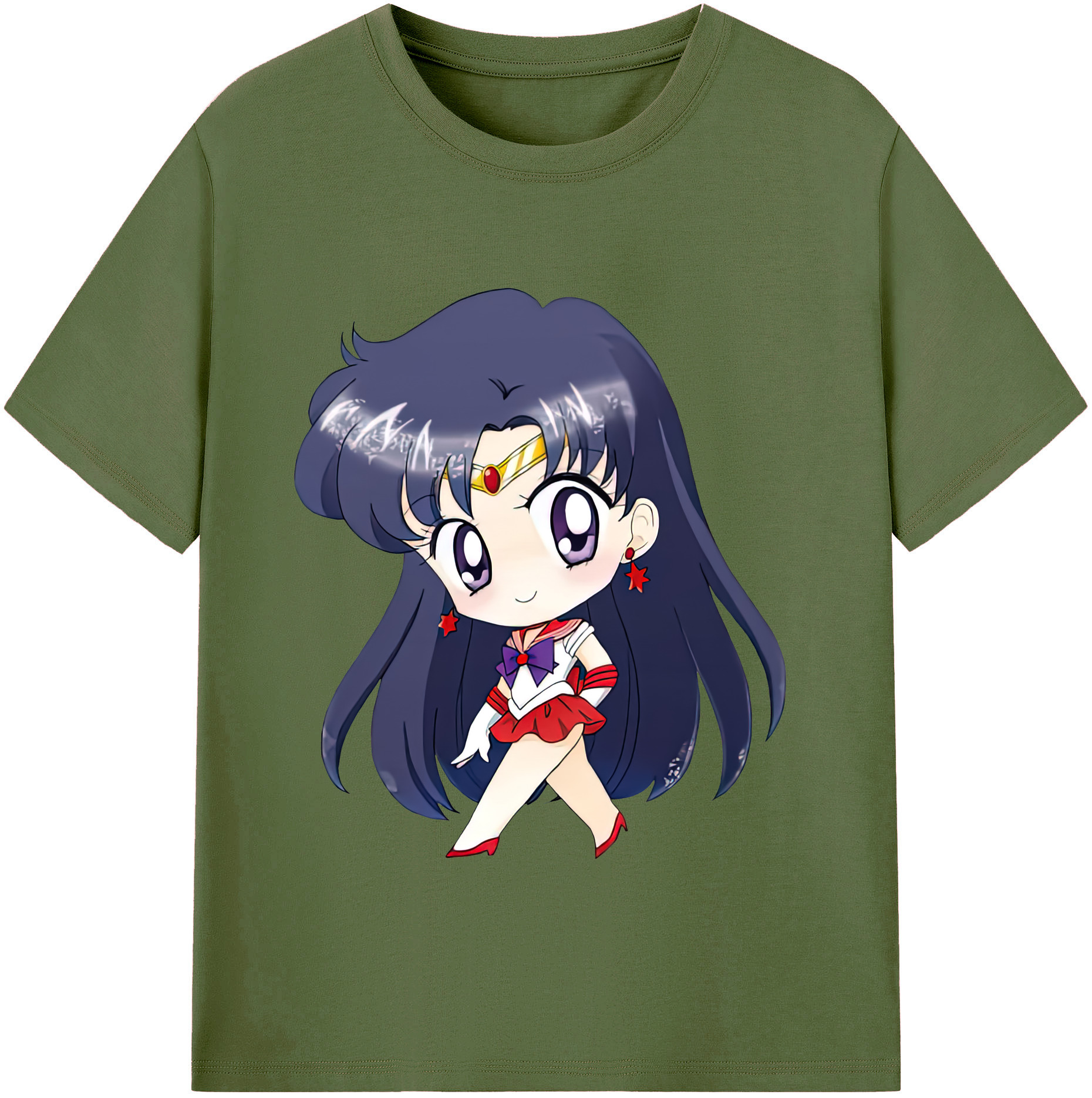 （画像用） 美少女戦士セーラームーン 火野レイ ひの レイ Sailor Moon Hino Rei （セーラーマーズ,Sailor Mars） 綿100％半袖Tシャツ（フロントプリント）